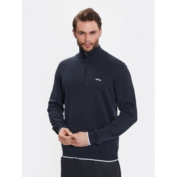 BOSS Zallo Half Zip Pullover in Black151st Royal Liverpool - Picture 2 of 5